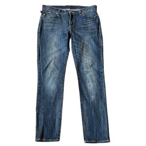 Rock & Republic Berlin Mid-Rise Stretch Jean Dark Blue Fade Boot-Tuck 12M/34x31